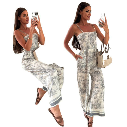 Damen Jumpsuit mit verspieltem Blumendesign und luftiger Passform EB