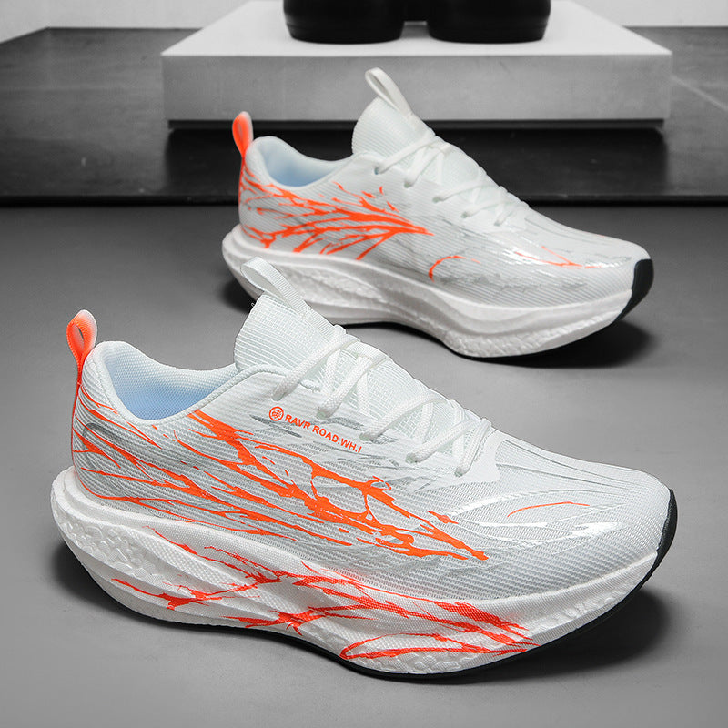 Unisex leichte Performance-Laufschuhe mit gestricktem Obermaterial, reaktiver Hohlkern-Zwischensohle und dynamischem Grafikprint EB