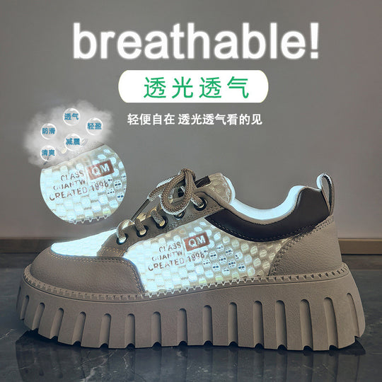 Damen Sportliche Sneakers mit atmungsaktiver Mesh-Oberfläche und rutschfester Gummisohle EB