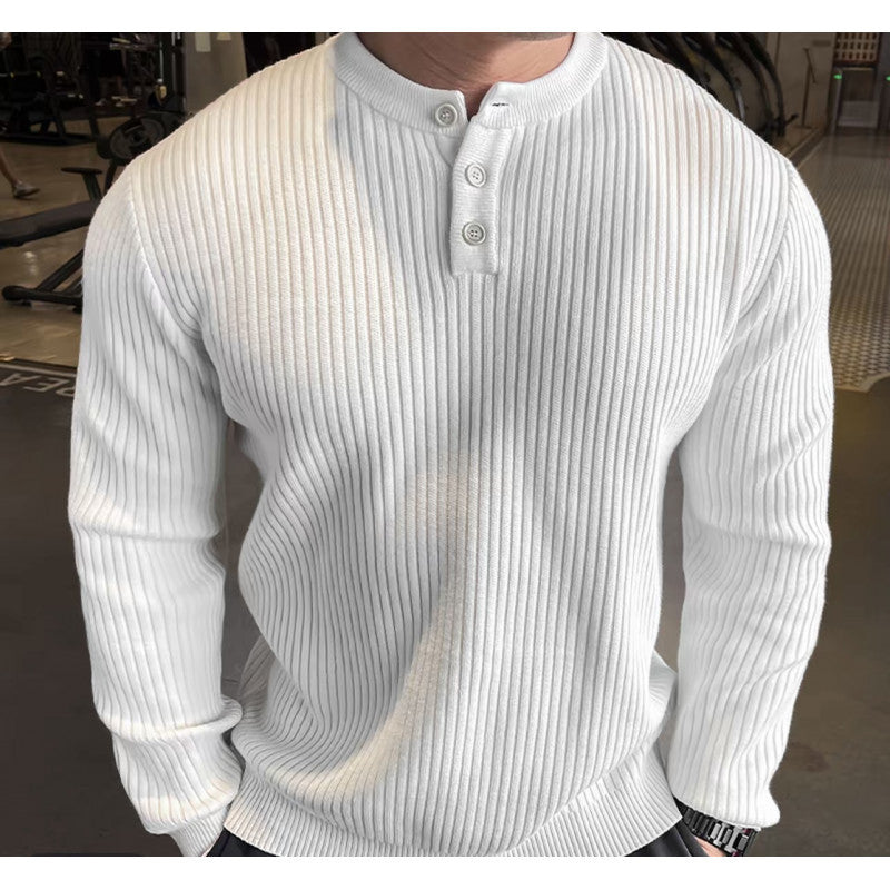 Herren Langarm Pullover mit strukturiertem Rippenstrick EB