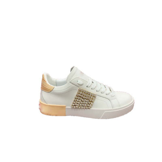 Damen Modische Sneakers mit elegantem Glitzer-Applikation EB