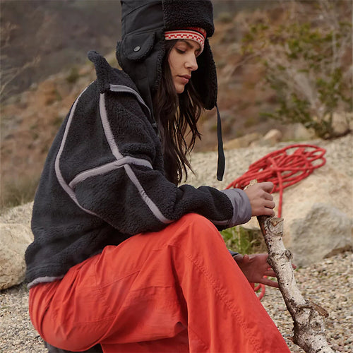 Damen kuschelige Fleecejacke mit Windschutz EB