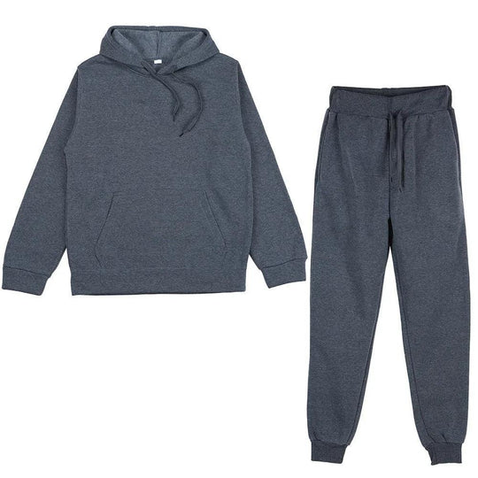 Unisex weiches Lounge-Set mit Oversize-Hoodie, taillenhoher Jogginghose und geripptem Knöchelabschluss EB