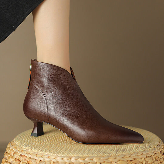 Damen nan spitze knöchelhohe Stiefelette mit niedrigem Pfennigabsatz und seitlichem Reißverschluss EB