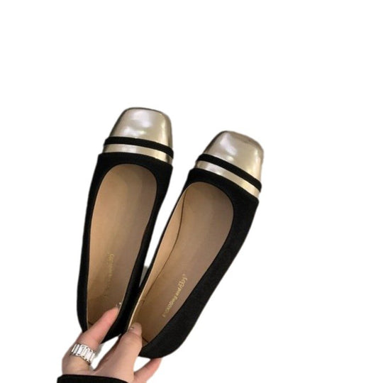Damen elegante Ballerinas mit metallischem Besatz und komfortablem Fußbett EB