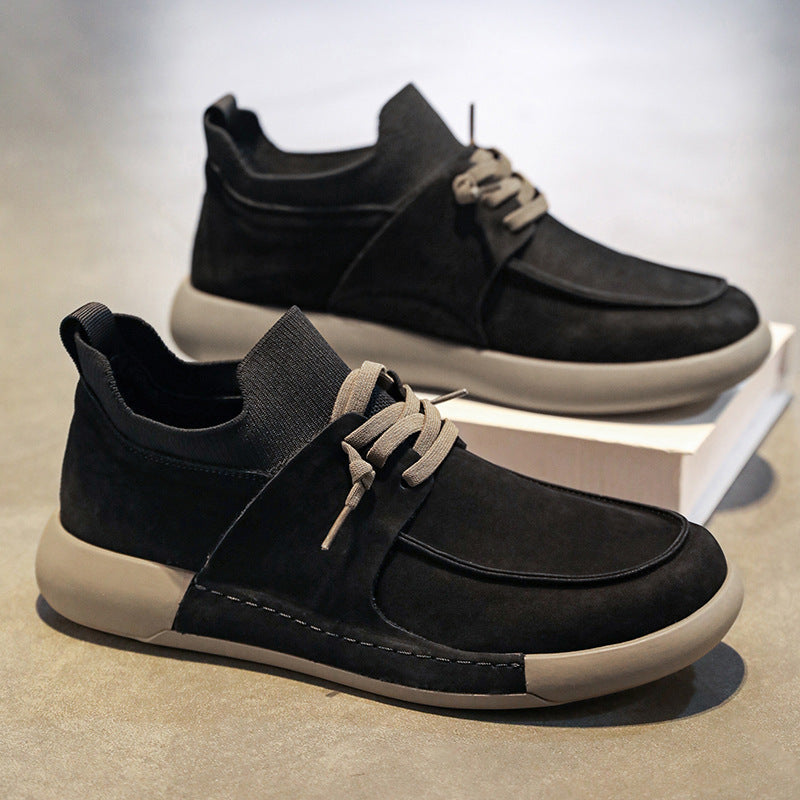 Damen Freizeit-Sneaker mit weichem Nubukleder und elastischem Kragen EB