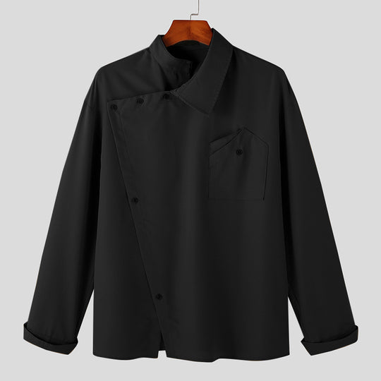 Herren Kochjacke mit modernem Stehkragen und praktischer Brusttasche EB