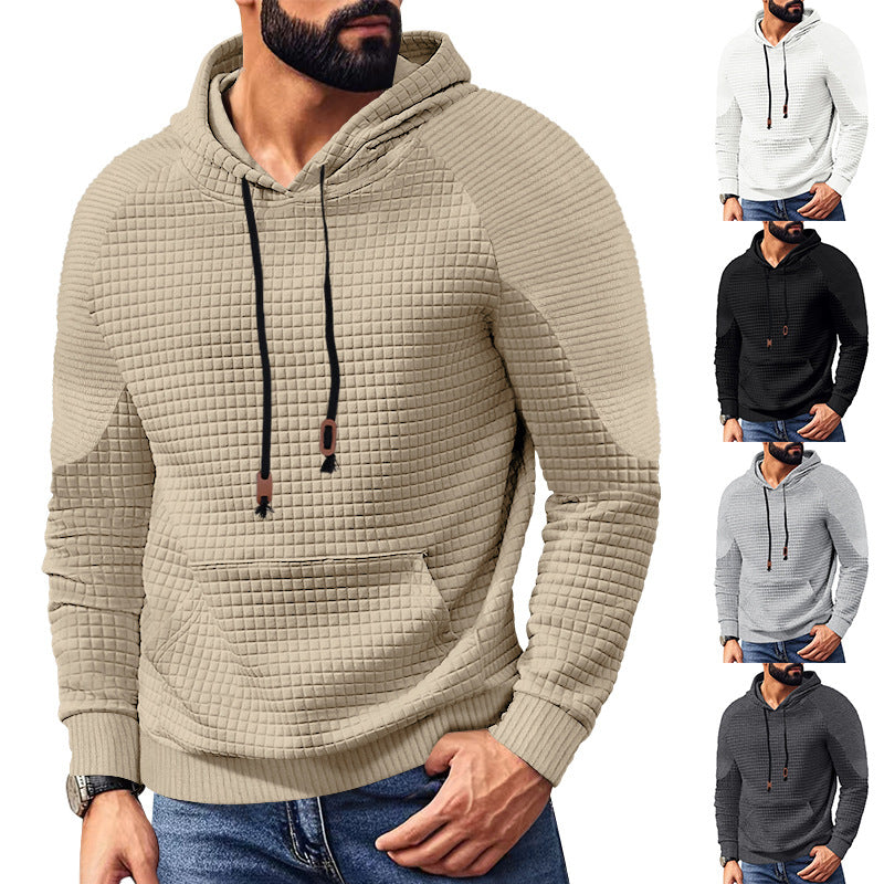 Herren strukturierter Kapuzenpullover mit modernem Design und praktischen Taschen EB