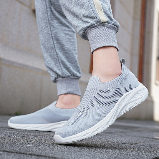 Damen Sportliche Slip-On Sneakers mit atmungsaktivem Obermaterial und rutschfester Sohle EB