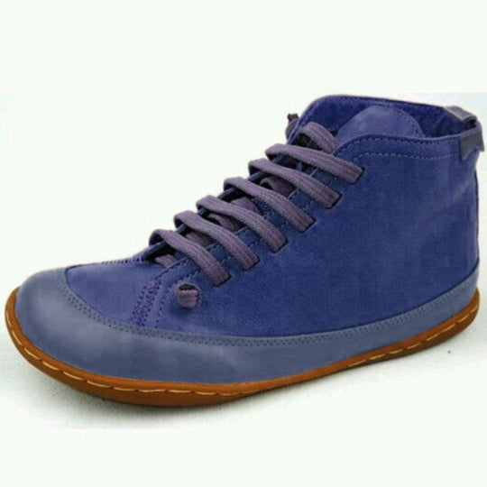 Damen Schnürstiefel mit modischer Textil-Oberfläche und rutschfester Sohle EB