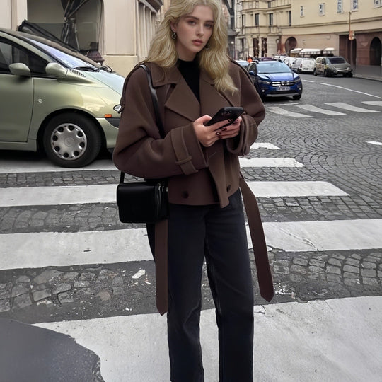 Damen Oversize Wollmantel EB