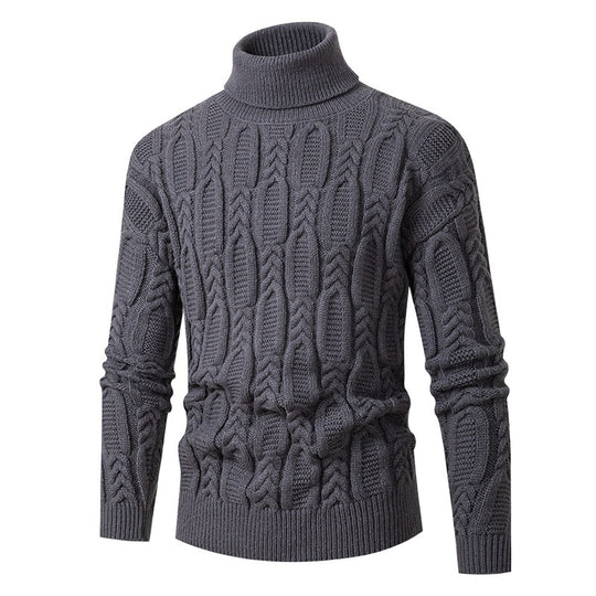 Herren Hochwertiger Rollkragenpullover mit Strukturmuster EB