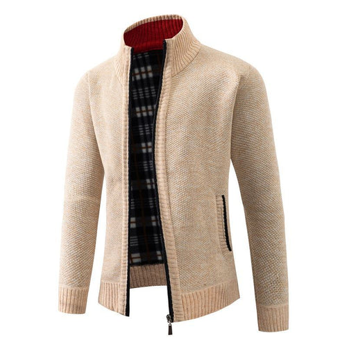 Herren modische Strickjacke mit hohem Kragen und hohem Komfort EB