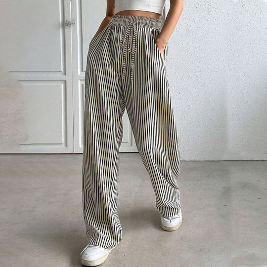 Damen Weite Streifen-Hose EB