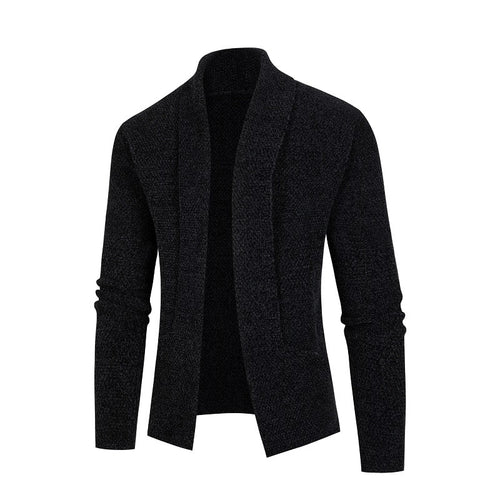 Herren Strickjacke mit modernem Schalkragen und feinem Strukturmuster EB
