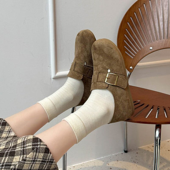 Damen Komfortable Slipper aus hochwertigem Wildleder EB