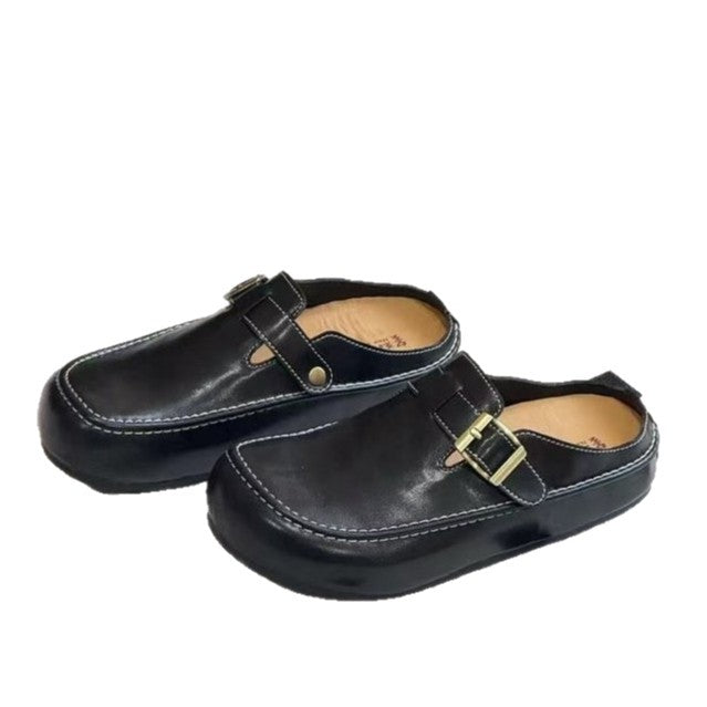 Damen stilvolle Clogs mit modischem Schnallenverschluss und hochwertigen Materialien EB