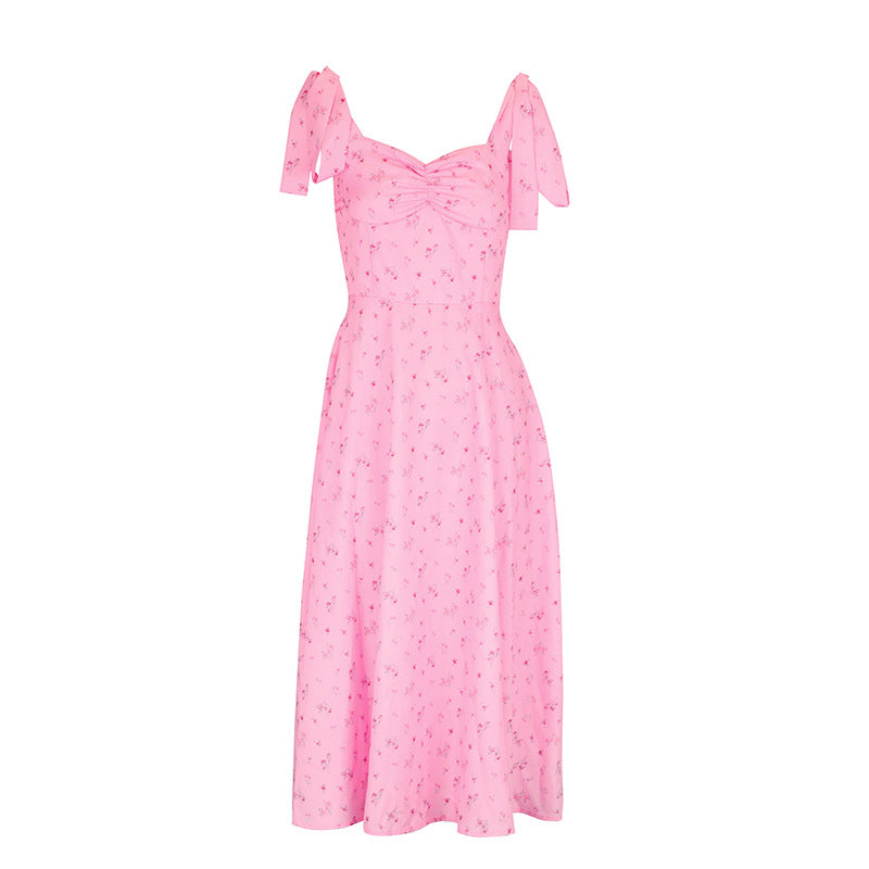 Damen Maxikleid mit verstellbaren Trägern und floralem Design EB