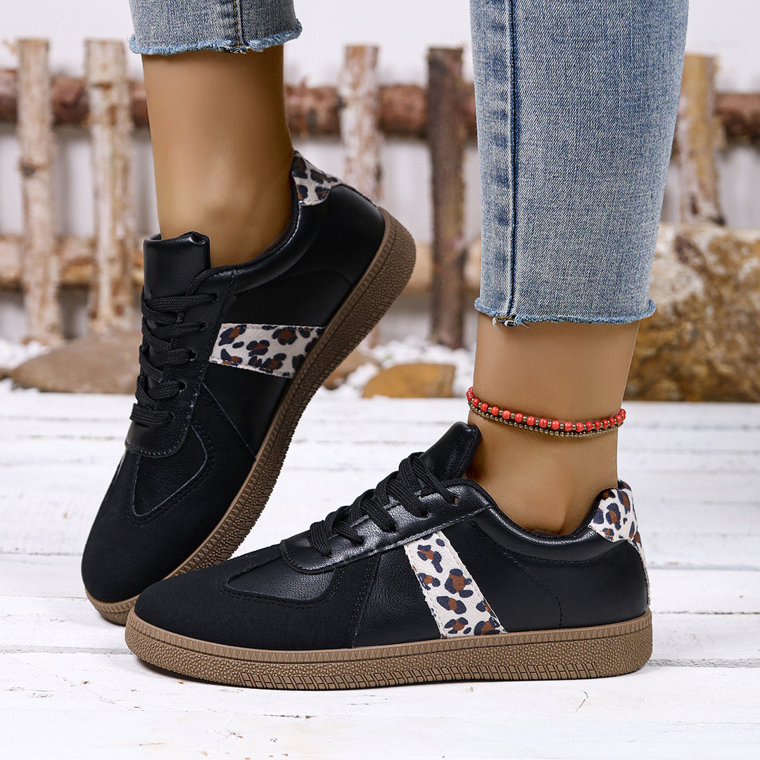Damen Sneakers im modischen Leo-Design mit bequemer Sohle EB