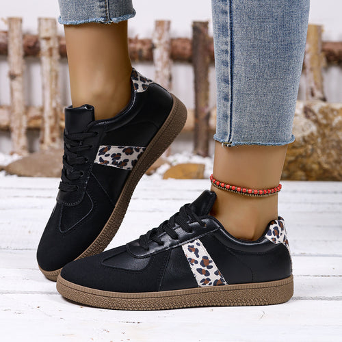 Damen Sneakers im modischen Leo-Design mit bequemer Sohle EB