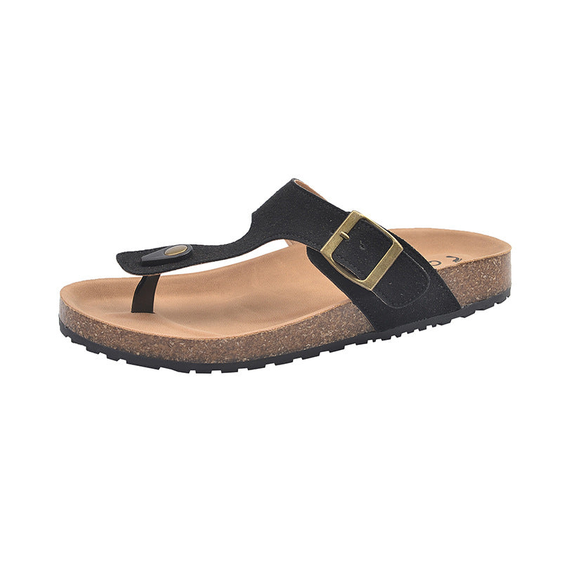 Damen Komfortable Zehentrenner-Sandalen mit verstellbarem Riemen und ergonomischer Sohle EB