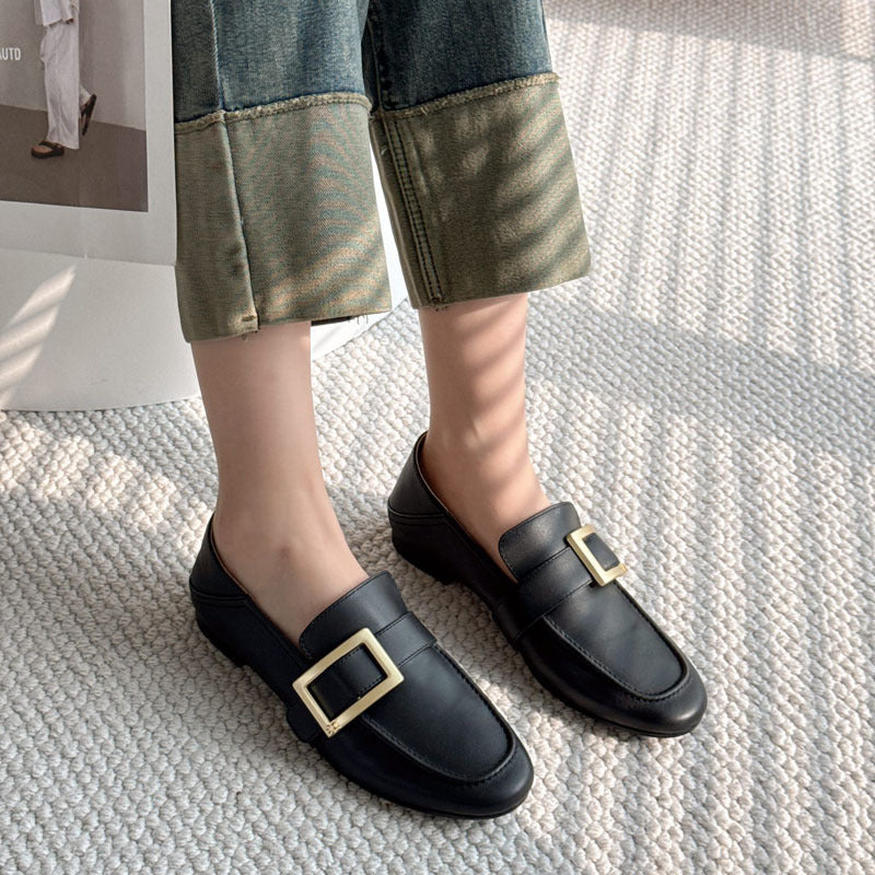 Damen Elegante Mokassins mit modischem Schnallen-Design EB