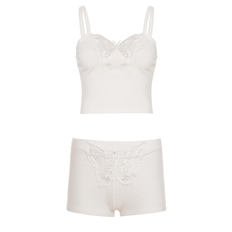 Damen Spitzenwäsche-Set mit Schmetterlingsmuster EB