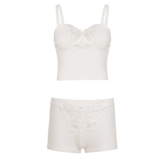 Damen Spitzenwäsche-Set mit Schmetterlingsmuster EB
