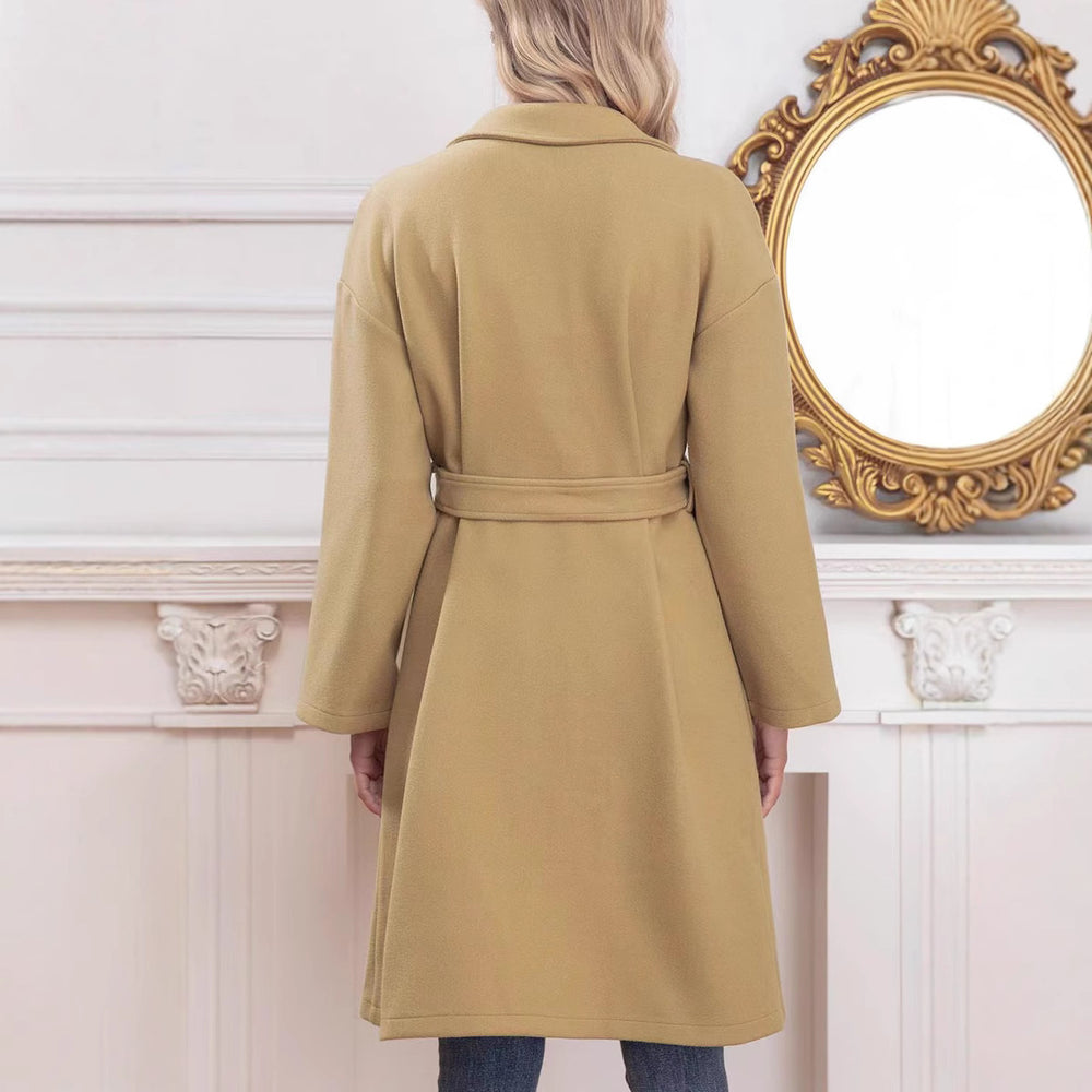 Damen Langarm Mantel mit stylischem Revers EB