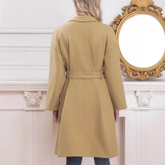 Damen Langarm Mantel mit stylischem Revers EB