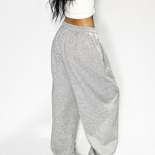 Damen Bequeme Freizeithose mit elastischem Taillenzug und weitem Bein EB