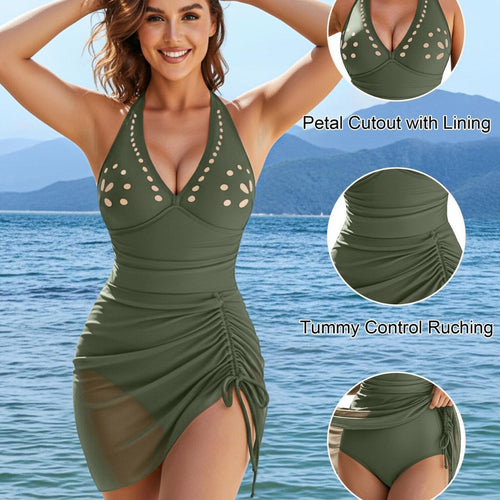 Damen Strandkleid Badeanzug EB
