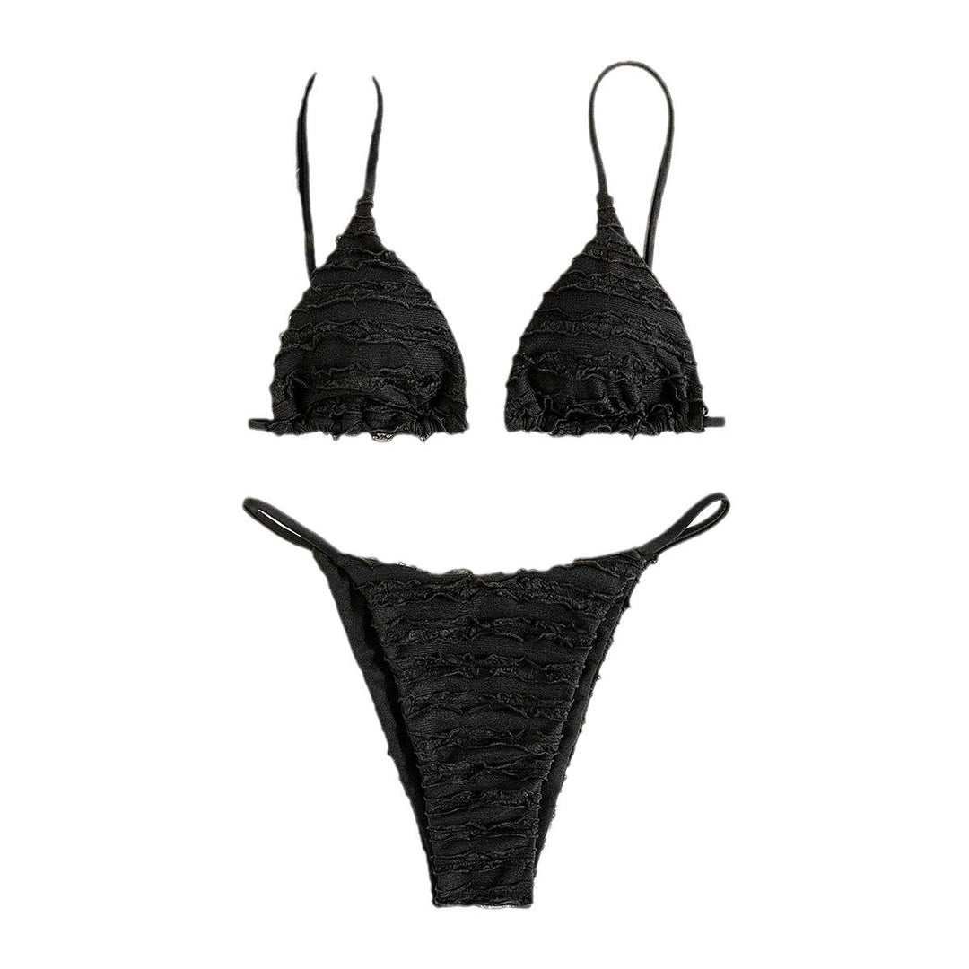 Damen Triangel-Bikini mit voluminösem Rüschendesign EB