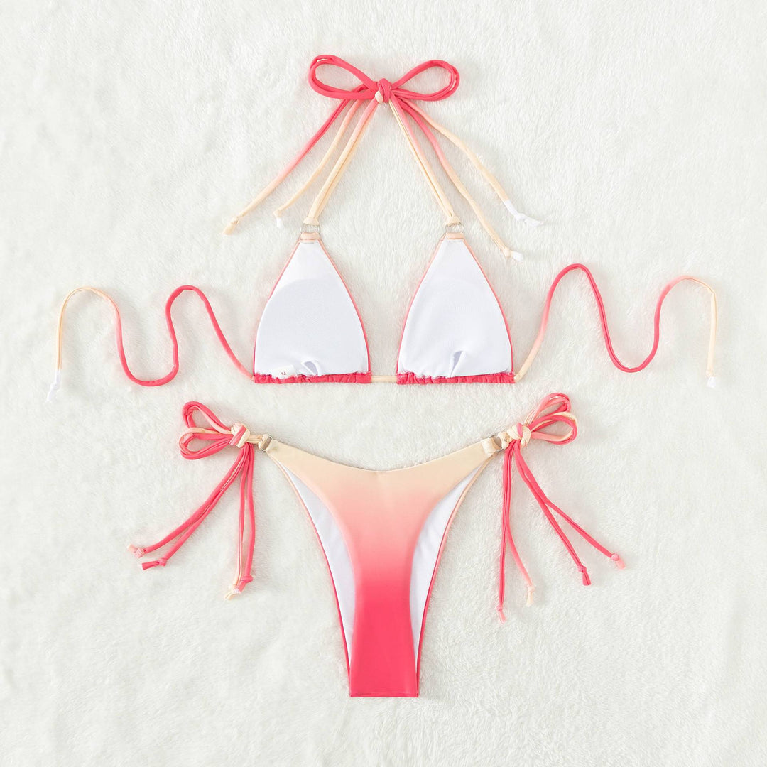 Damen Triangel-Bikini mit individuell anpassbarem Bindesystem und modischem Farbverlauf EB