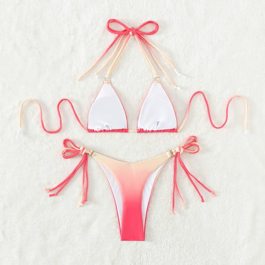 Damen Triangel-Bikini mit individuell anpassbarem Bindesystem und modischem Farbverlauf EB