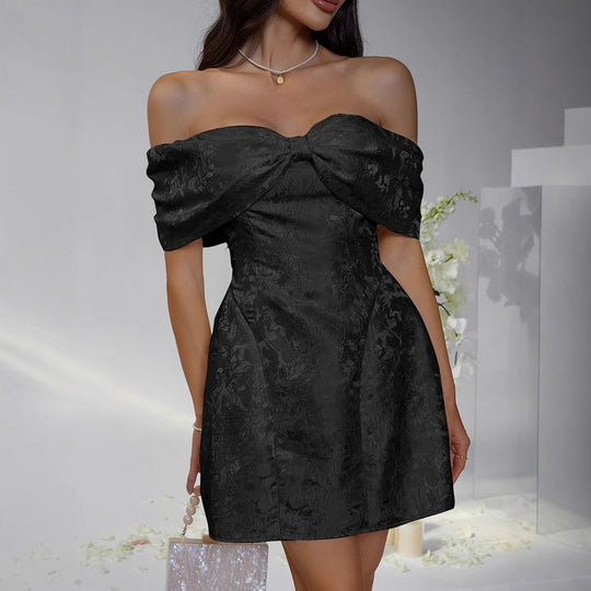 Damen Off-Shoulder Kleid mit floralem Design und elegantem Bustier EB