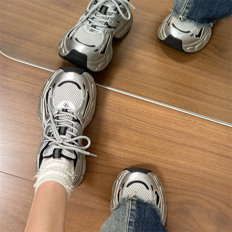 Damen Komfortable Sneakers im sportlichen Design mit atmungsaktiven Mesh-Einsätzen EB