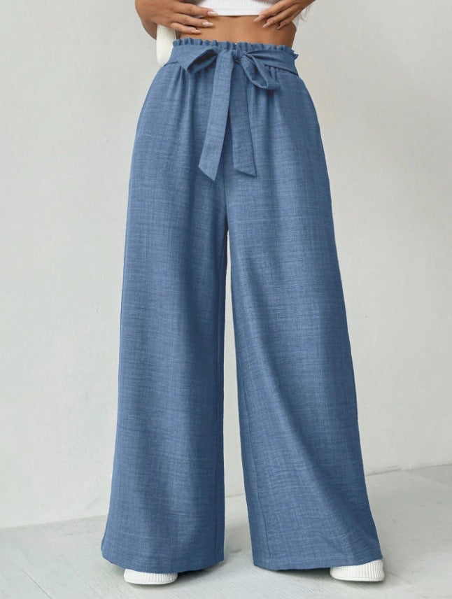 Damen Weit geschnittene Hosen mit verstellbarem Bund EB