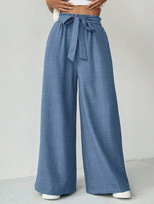Damen Weit geschnittene Hosen mit verstellbarem Bund EB