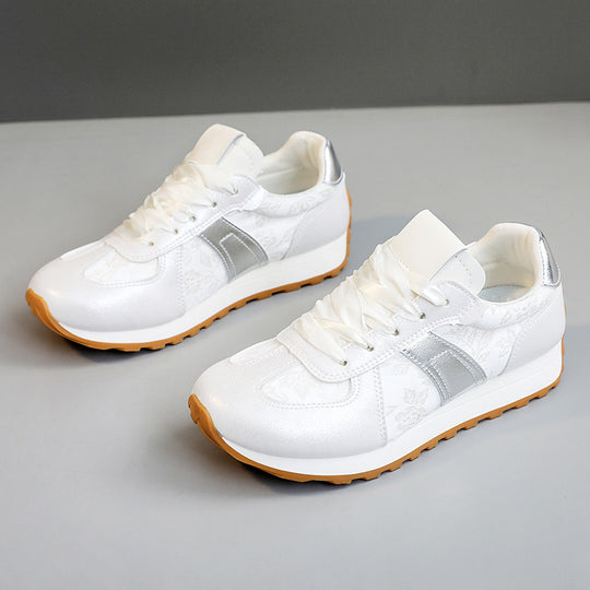 Damen sportliche Sneakers mit glänzenden Akzentdetails und atmungsaktiver Obermaterialstruktur EB