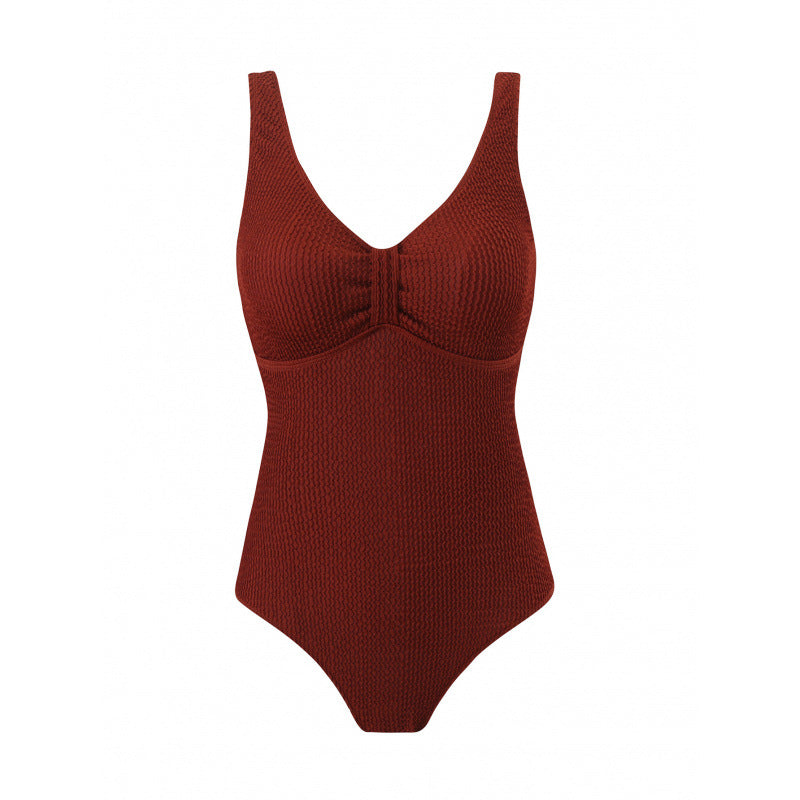 Damen Einteiler Badeanzug mit figurformendem Design und attraktivem Rüschendetail EB