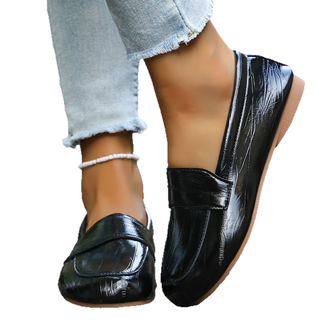 Damen Mokassin-Loafers mit modischer Oberflächenstruktur und weichem Fußbett EB