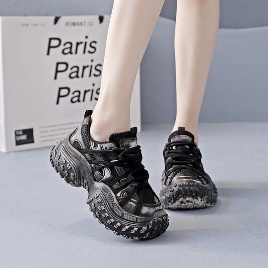 Damen Chunky Sneakers mit rutschfester Sohle und atmungsaktivem Obermaterial EB
