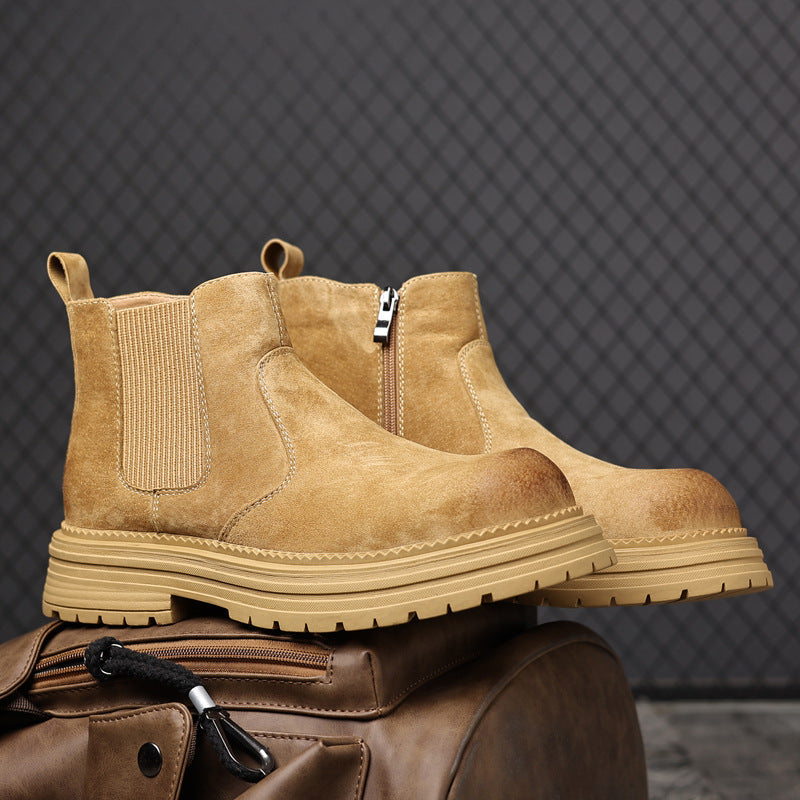 Damen Robuste Chelsea-Stiefel aus weichem Wildleder mit seitlichem Reißverschluss EB