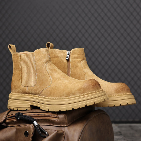 Damen Robuste Chelsea-Stiefel aus weichem Wildleder mit seitlichem Reißverschluss EB