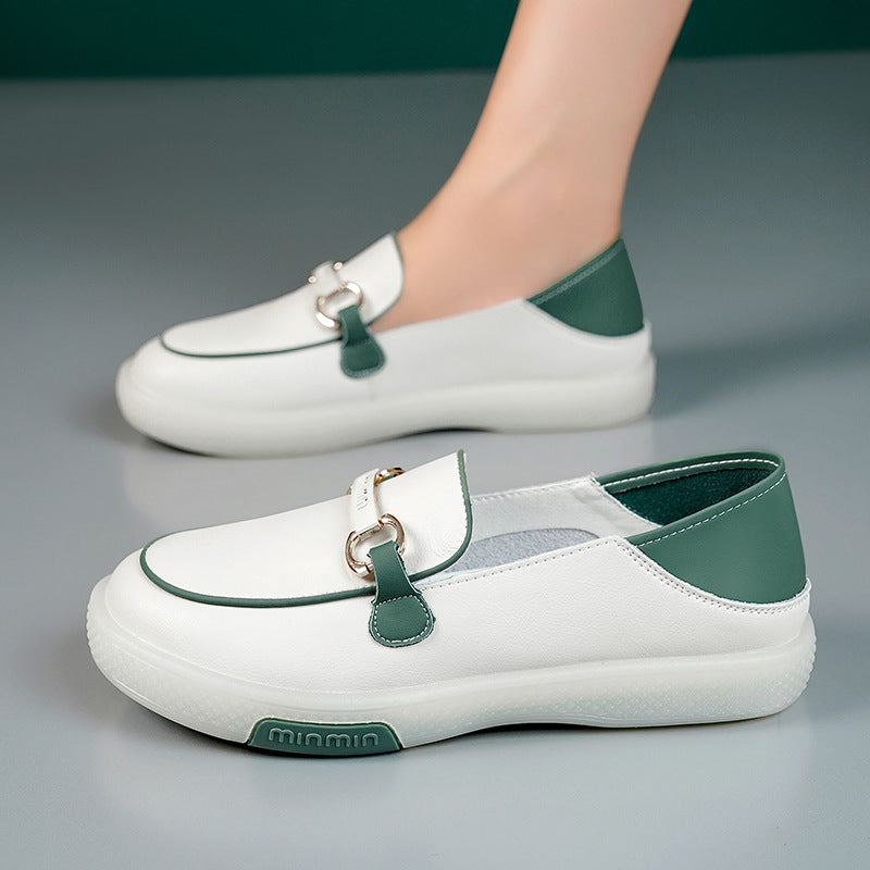 Damen Bequeme Slip-On Schuhe mit modischem Dekor und rutschfester Sohle EB