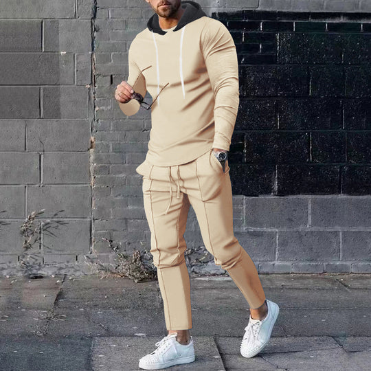 Herren modisches Hoodie mit sportlicher Passform und kontrastierenden Details EB