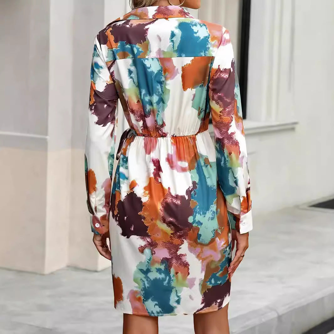 Damen Wickelkleid mit geschmackvollem Farbverlauf EB