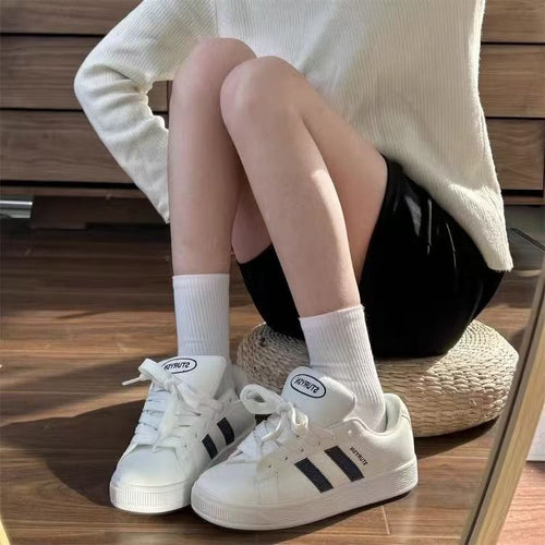Damen modische Sneakers mit flacher Sohle und atmungsaktive Oberfläche EB