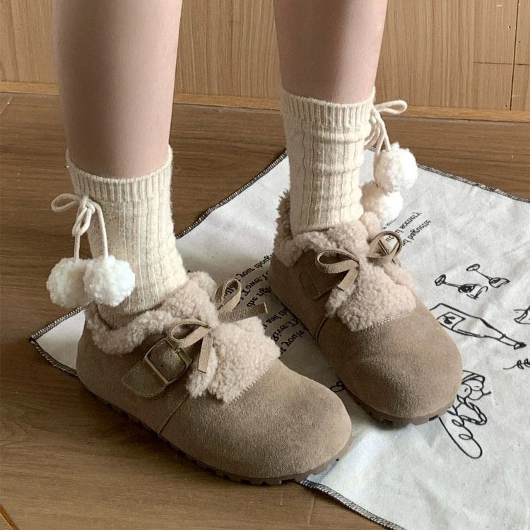 Damen Hausschuhe mit kuscheligem Lammfell-Heel von EB